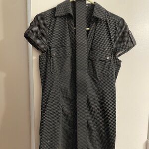 Express Black and White Polka Dot dress. Super flattering with belt.